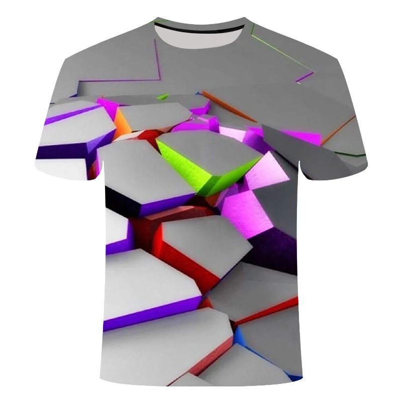

2020 Large size 6XL Mannelijke 3d t-shirt Mode Zomer t-shirt Top Jurk Cool Plaid Color block 3d Hip Hop t shirts Mode