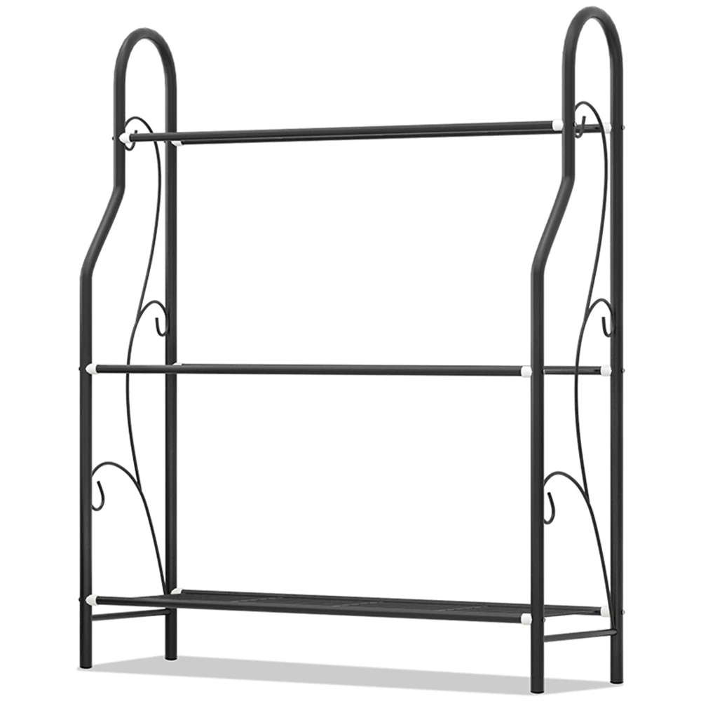 

Hot 3-Tier Flower Carbon Steel Rack Balcony Flower Pot Rack Storage Shelf Shoe Holder Shelf Home Kitchen Bathroom Storage Organi