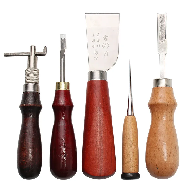 Professional 37 Pcs Leather Craft Tools Kit Hand Sewing Stitching Punch Carving Work For DIY Handmade Leathercraft Accessories