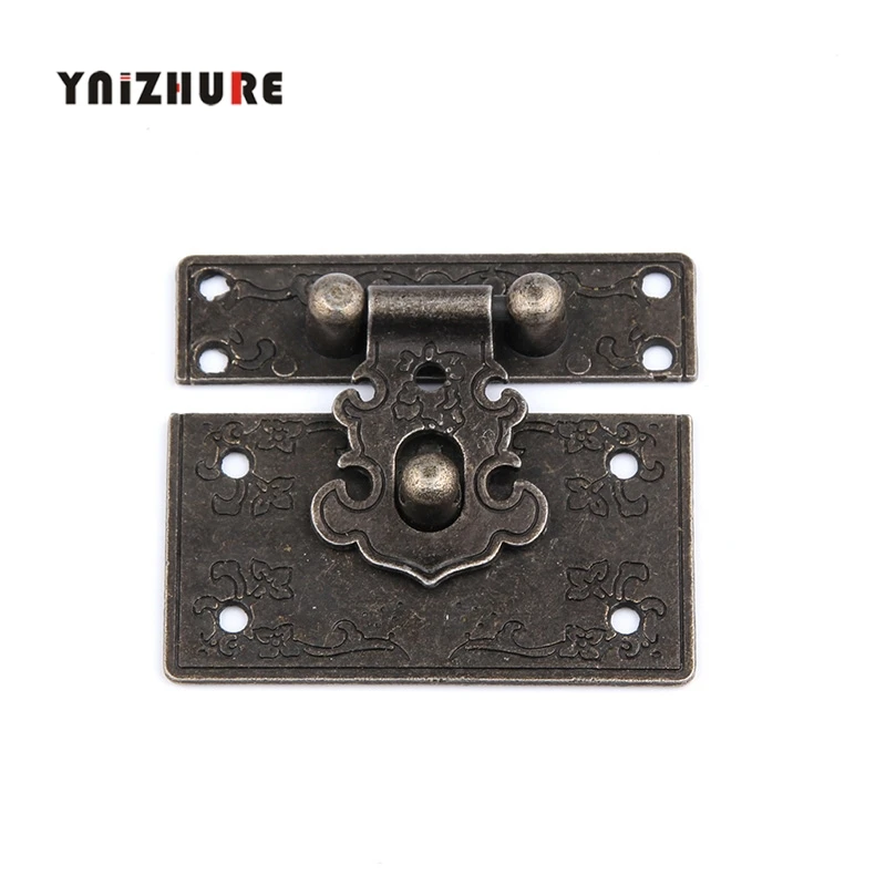 

1pcs 55*45mm Antique Vintage Style Brass Decorative Jewelry Gift Wooden Box Hasp Latch Hook