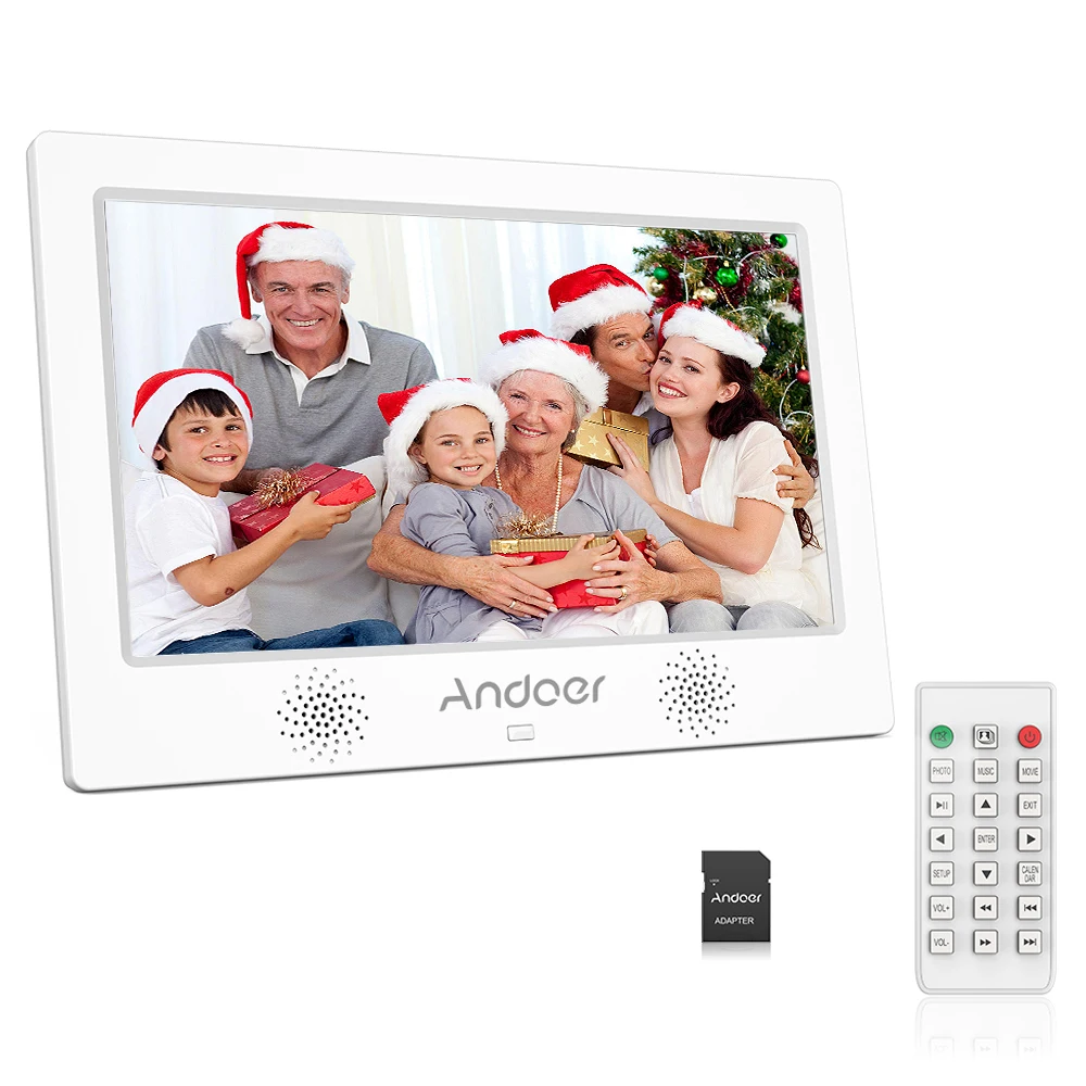 

Chrismas Gift Andoer 10.1 Inch Digital Photo Picture Frame 1024*600 Resolution TFT-LED Screen Support Calendar/Clock/Alarm Clock