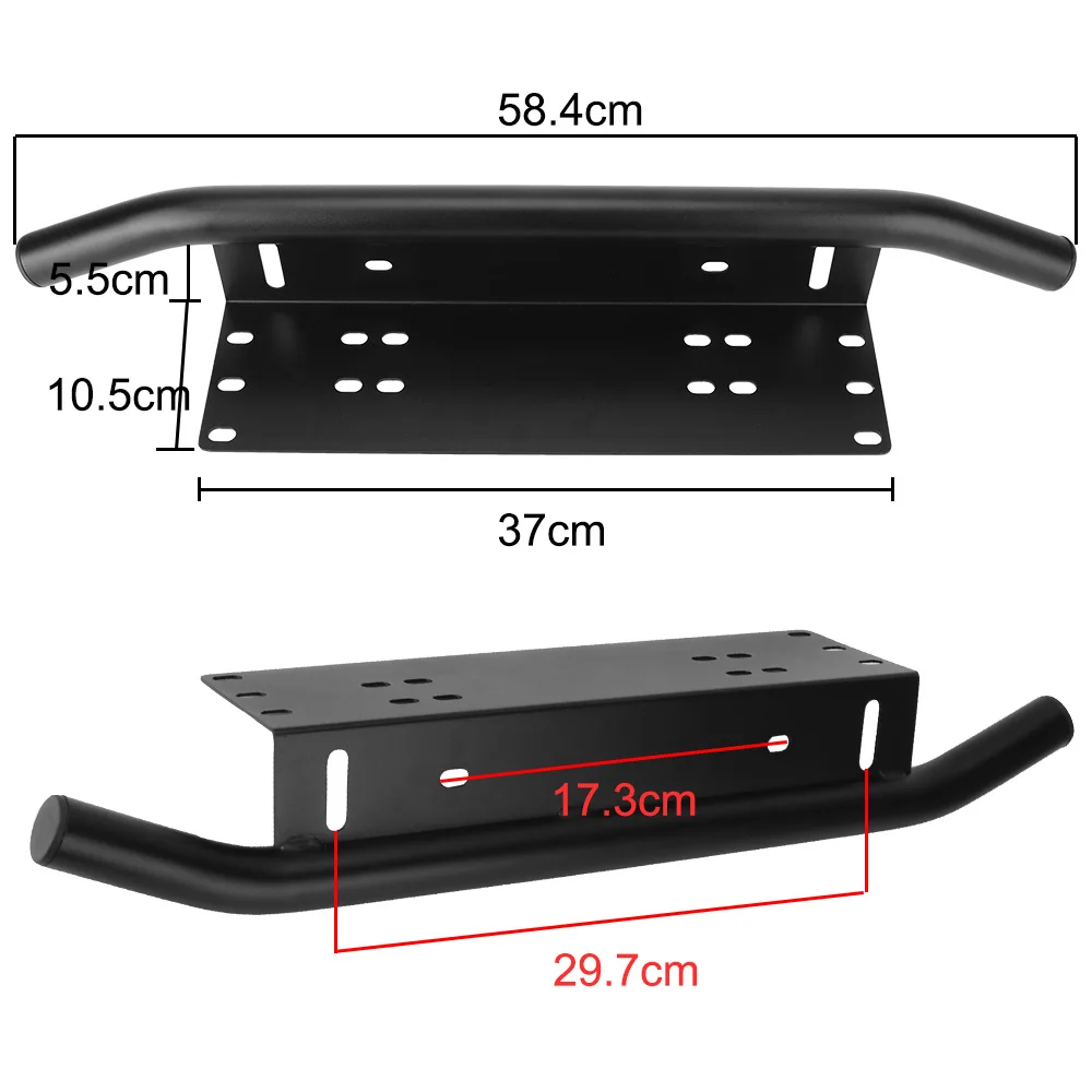 Aluminum Universal SUV Lamp Holder Log Light Mount Bracket Off Road LED Light Bar Frame Front Bumper License Plate