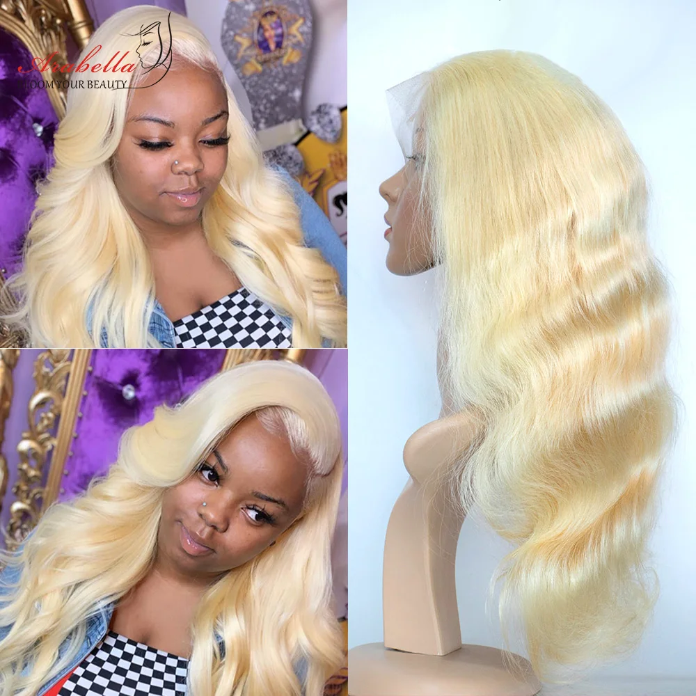 Blonde Lace Front Wig Body Wave 100% Human Hair Wigs 13x4 Lace Frontal Wig Arabella Remy Hair 613 Bob Lace Front