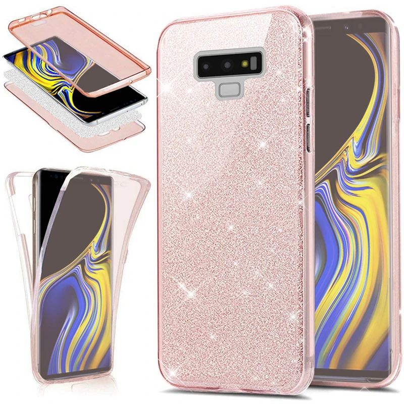 

360 Full Protection Glitter Silicone Case for Coque Samsung Galaxy Note 10 9 S7 S8 S9 S10 Plus A70 A50 A40 A30 A10 M10 M20 Funda