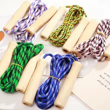 

2.4M Kids Skipping Rope Wooden Handle Jump Play Sport Exercise Workout Toy Fitness Equipment Random Color