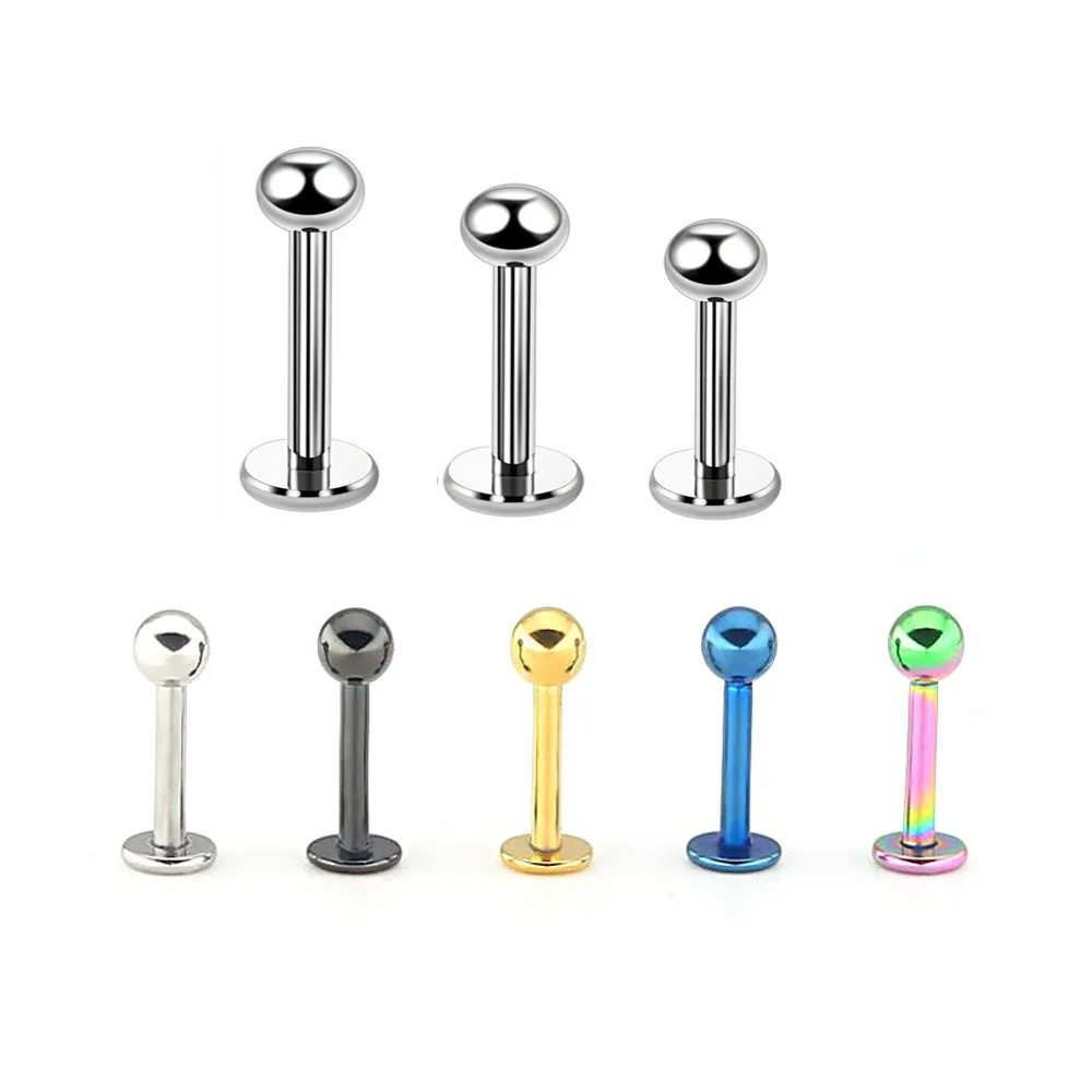

1Piece Surgical Steel Colors Labret Stud Lip Piercing Ear Cartilage Tragus Helix Ring Fashion Charming Jewelry