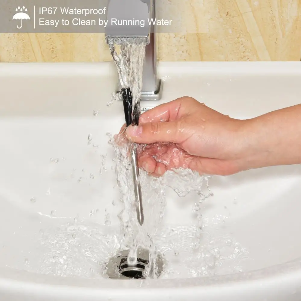 Günstig WiHoo Smart Home Digitale BBQ Thermometer Wireless Kochen Thermometer Bluetooth Fleisch Lebensmittel Backofen Grill Thermometer Sonde