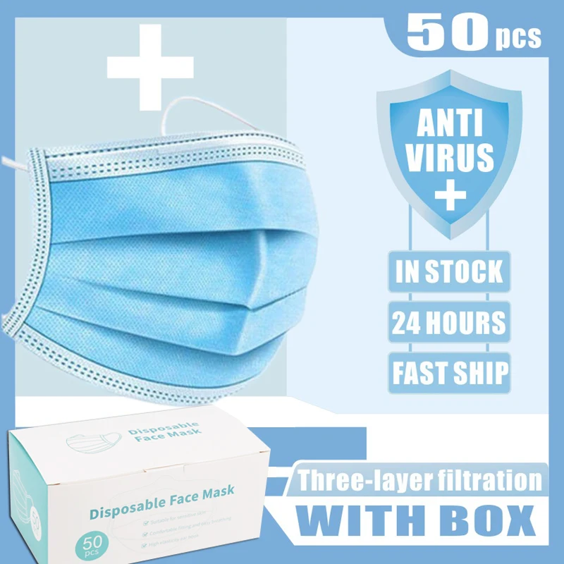 

Face Masks Antibacterial Mask Formaldehyde Mask Breathable Flu Hygiene Face Mask Non Woven Disposable Face Respirator Mask