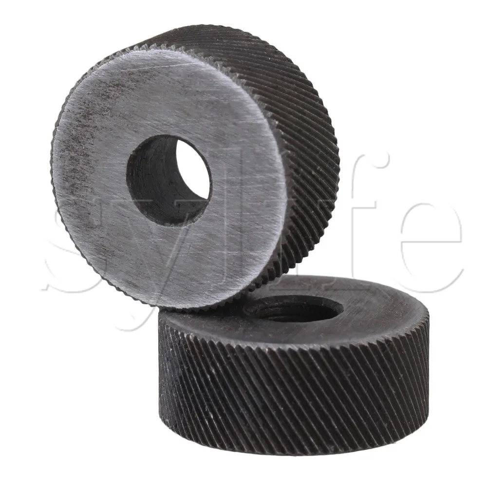Knurling Tool Set 2PCS 0.6mm Pitch Diagonal Coarse 19mm OD Knurling Wheel Roller Tool Steel