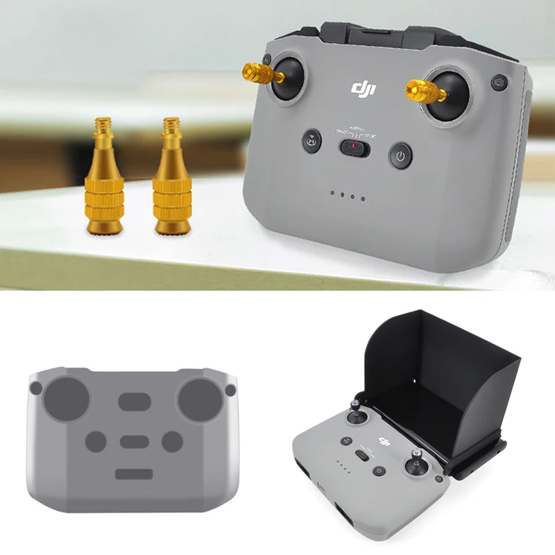 

For DJI mavic air 2/DJI MINI 2 3 in 1 Remote Control 4.7-5.5 inch Sunhood sun shade CNC extened stick silicone protector cover