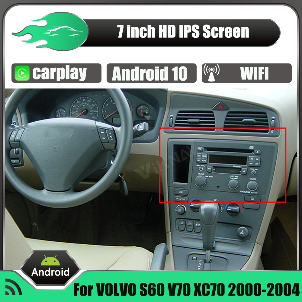 

64G 2 Din Android 10.0 Car Radio for VOLVO S60 V70 XC70 2000-2004 GPS Navigation CD DVD Player Autoradio Headunit stereo