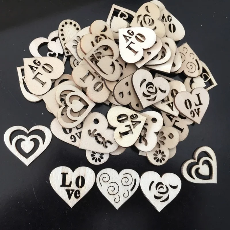 Wooden Hearts for Craft Projects, Rustic Heart Shapes Crafting