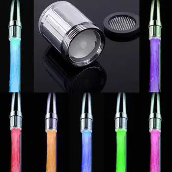 

7 Colors Changing Glow Light-up LED Kitchen Faucet Head Faucet Tap Nozzle Shower Luminous Bathroom Light Light Novelty H6W0