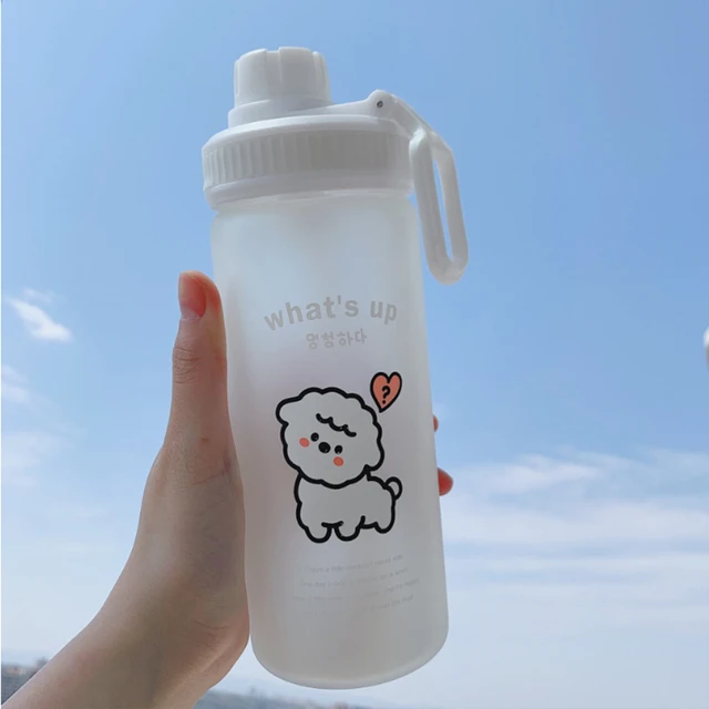 Cute Water Bottle Girls Kawaii  Cute Korean Glass Water Bottle - Cute  Frosted Glass - Aliexpress