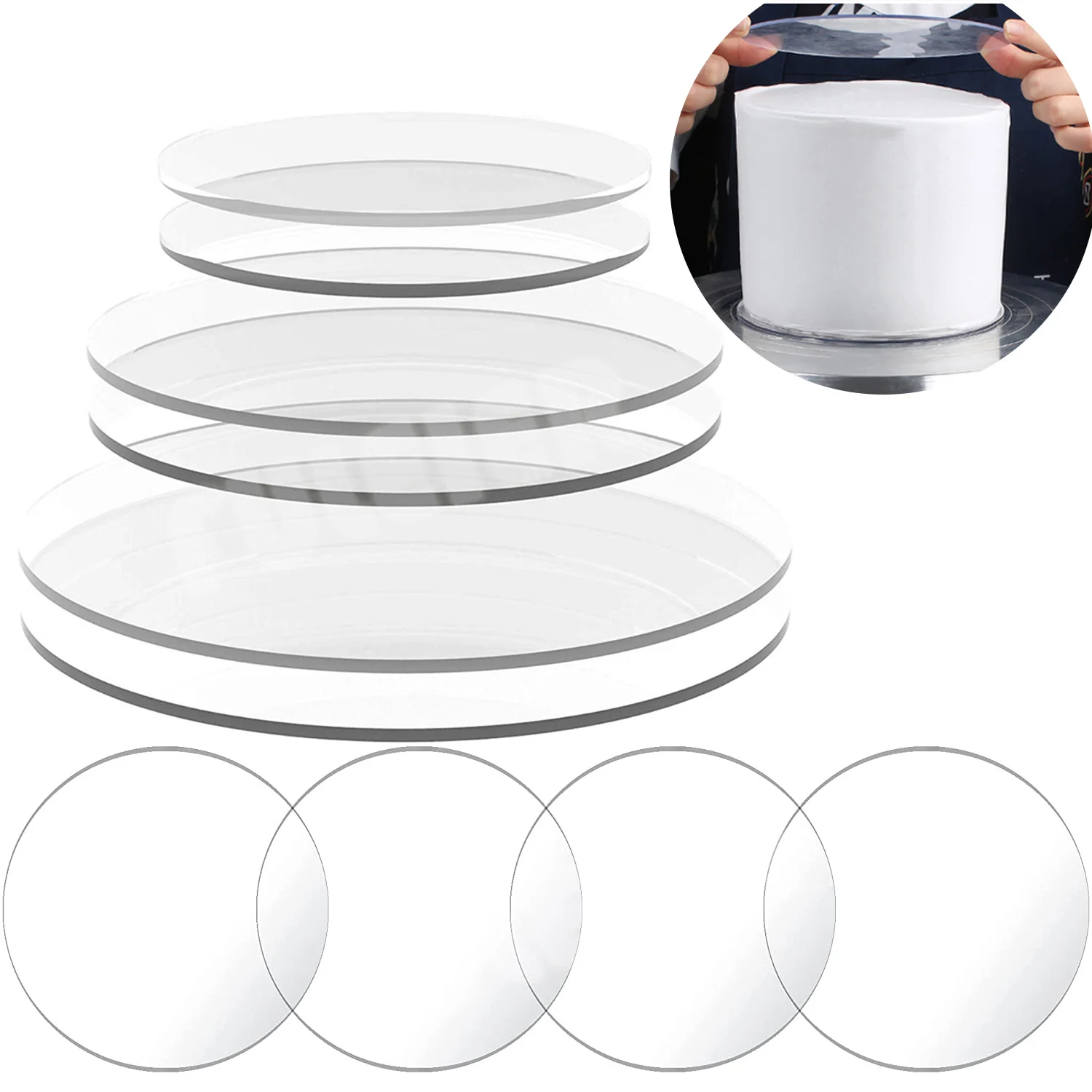 Acrylic Round Cake Disks Tall Double Barrel Cake Acrylic Disc Layer DIY