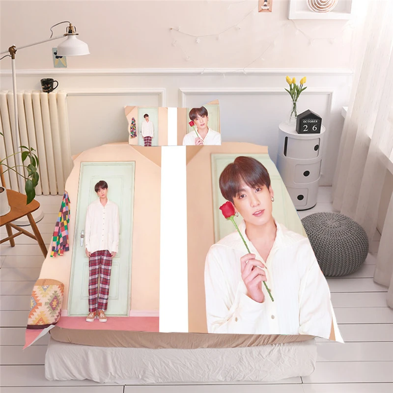 Kpop одеяло Bangtan мальчики из трех частей пододеяльник карта душа альбом периферийные постельные принадлежности покрывало набор