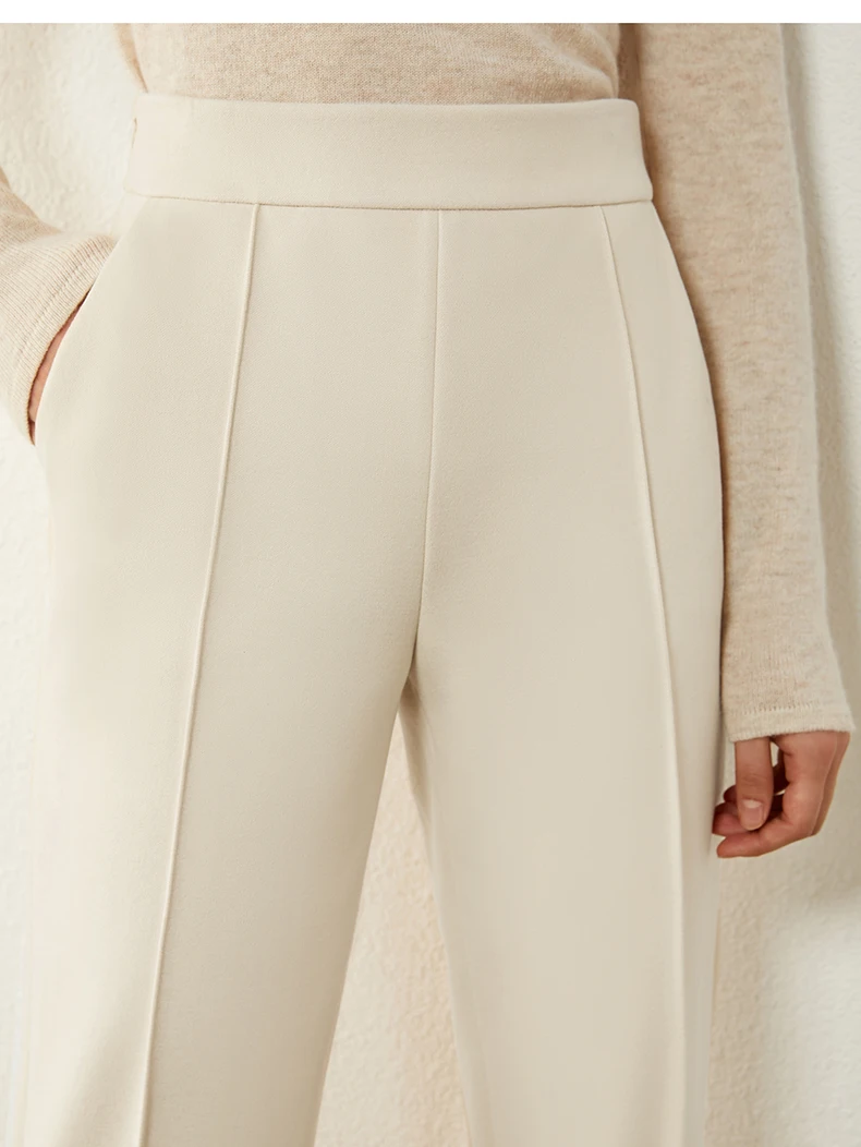 Amii Minimalism Autumn Womens Pants Fashion Solid High Waist Straight Pants Suit Pants Ankel-length Womens trousers  12070464
