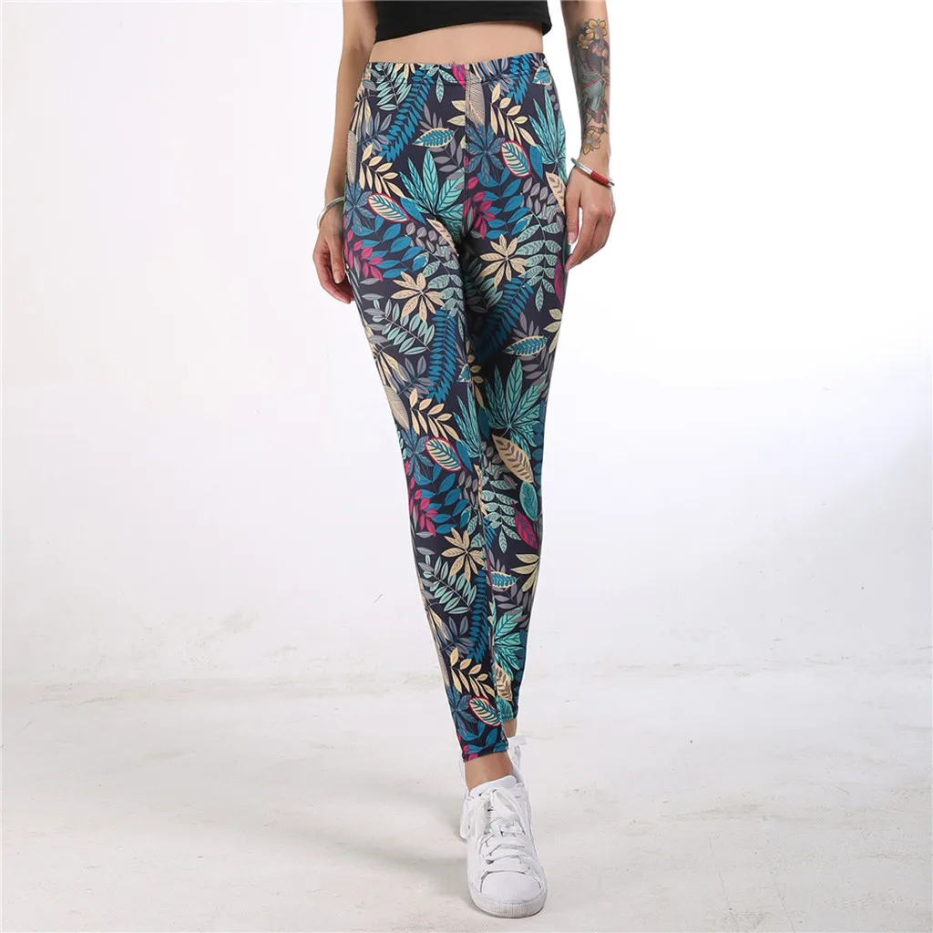 Ladies'printed, высокая талия, бедра, тянущиеся, под брюки, для бега, фитнеса, йоги, штаны для спортзала, спортивные Леггинсы, женские штаны, calzas deportivas# F
