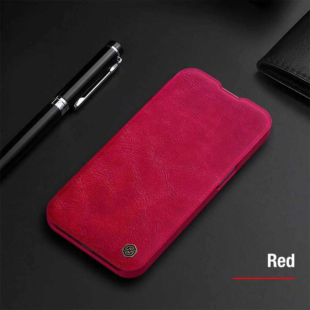 Flip Case For iPhone 13 Pro / 13 Pro Max Nillkin Qin Leather Flip Cover Slide Camera Lens Protection For iPhone13 Book Case apple iphone 13 mini case leather