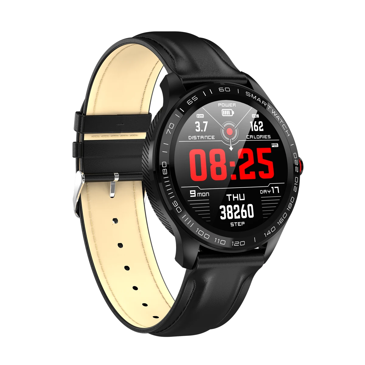 Смарт-часы Microwear L9 PPG+ ЭКГ, пульсометр, кровяное давление, мониторинг кислорода в крови, ips, цветной экран, часы для Android/iOS - Цвет: Black Leather