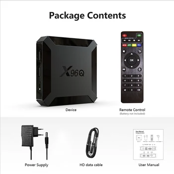 

Smart Android TV Box 10.0 Media Player X96Q 2GB 4GB Allwinner H3 mali-450 Set Top box Support Voice Control X96Q Mini iptv case