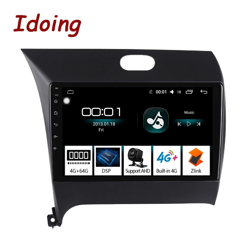 Автомобильный мультимедийный плеер Idoing 9 дюймов Android DVD GPS для KIA K2 Cerato 2 Forte 2012 2016