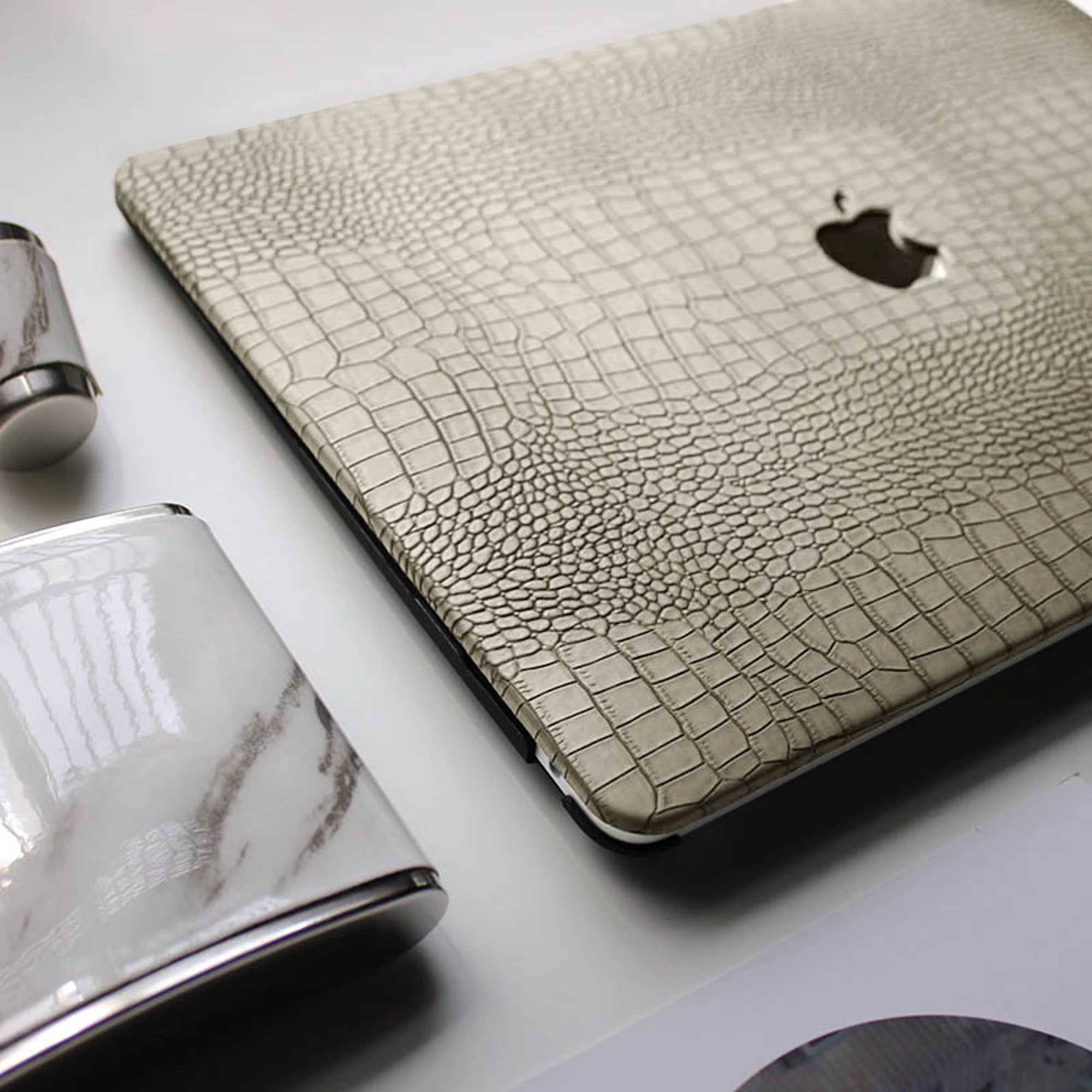 Khaki Crocodile MacBook And Laptop Case 4