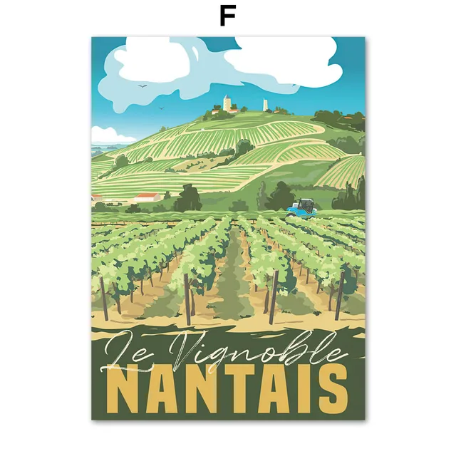 Famous City Retro Travel France Piriac Wall Art Canvas Painting Nordic Posters And Prints Wall Pictures For Living Room Decor F