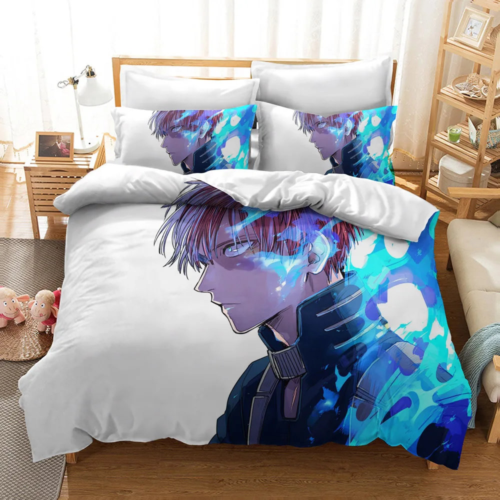 

Anime 3D-Print Comforter-Bedding-Set My-Hero Queen-Twin-Single Duvet-Cover-Set Academia-Pillowcase Home-Textile Luxury Kids Gift