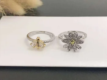 

High quality SWA new style. Beautiful flower and bee double layer lady ring