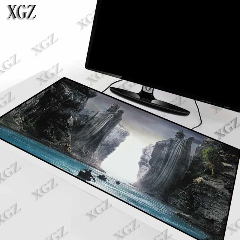 XGZ Lord of The Rings Fantasy Scenery Large Gaming Mouse Pad PC Computer Gamer Mousepad Desk Mat Locking Edge for CS GO LOL Dota