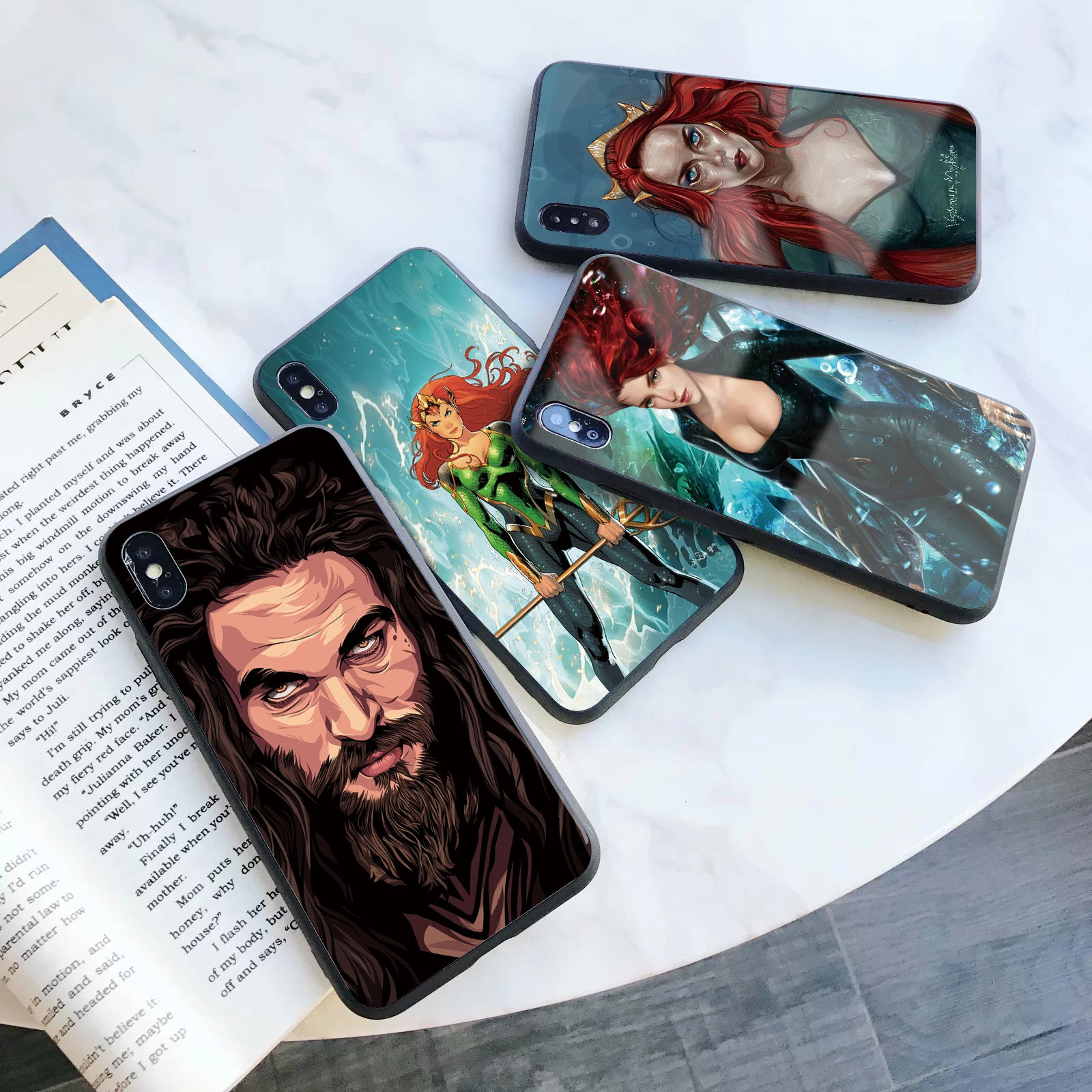 

Aquaman Tempered Glass Luxury case For iPhone 5 5S 6 6s 7 8 Plus X XS XR 11 Pro Max