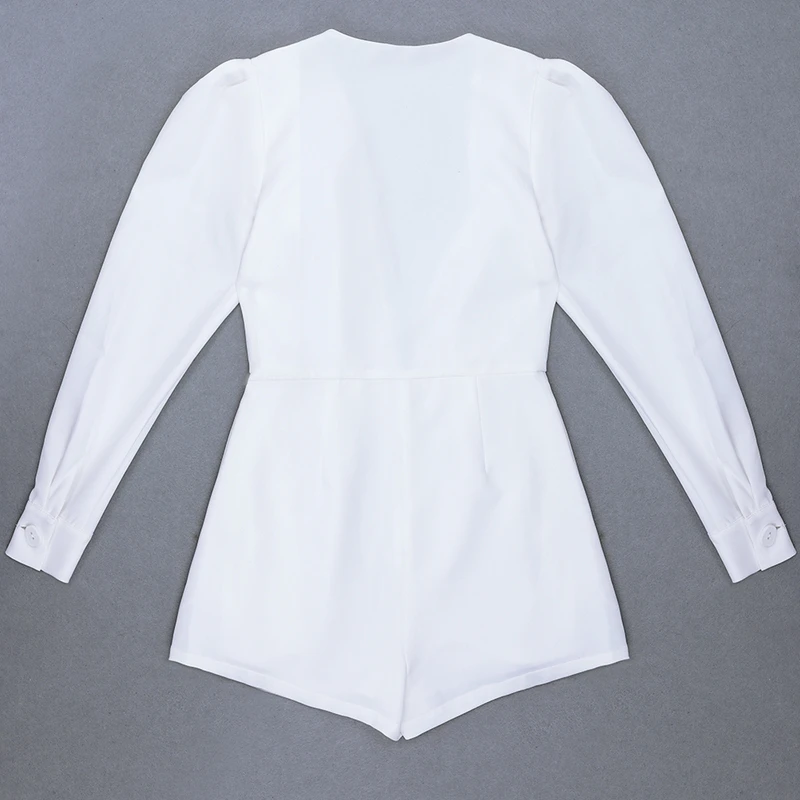 INDRESSME, осень, новинка, Модный женский комбинезон для офиса, белый, женский, сексуальный, трендовый, с глубоким v-образным вырезом, с длинным рукавом, вечерние, Клубные, Комбинезоны