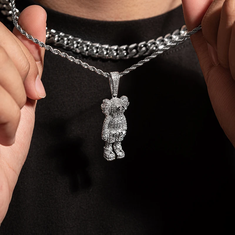 New Sesame Street Cartoon Doll Pendant Micro-inlaid Zircon Hip Hop Fashion Necklace Jewelry | Украшения и аксессуары