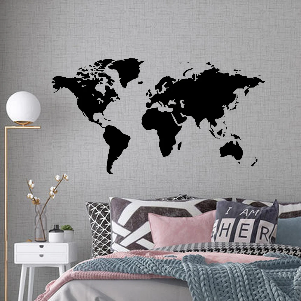 

Large 106cmX58 Wall Sticker Decal World Map for House Living Room Decoration Stickers Bedroom Decor Wallstickers Wallpaper Mural