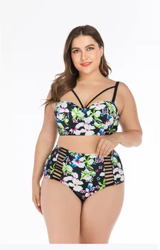 

Swimsuit women plus size sexy bikini 2020 fashion printing custom fit camisole two-piece swimsuit