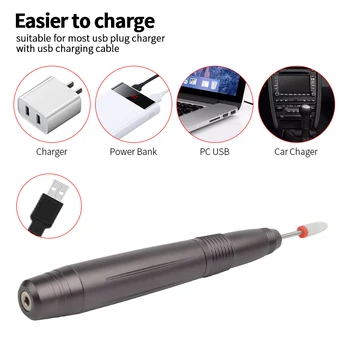 

New pen type manicure grinder portable USB nail remover polisher and peeling all in one manicure tool set