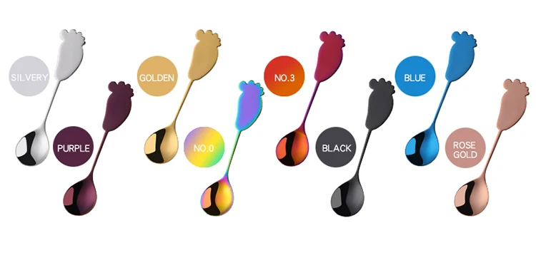 4Pcs/lot Creative Coffee Tea Spoon Stainless Steel Mini Cute Spoons Snack Dessert Scoops Drinking Tools Baby Dinner Spoons