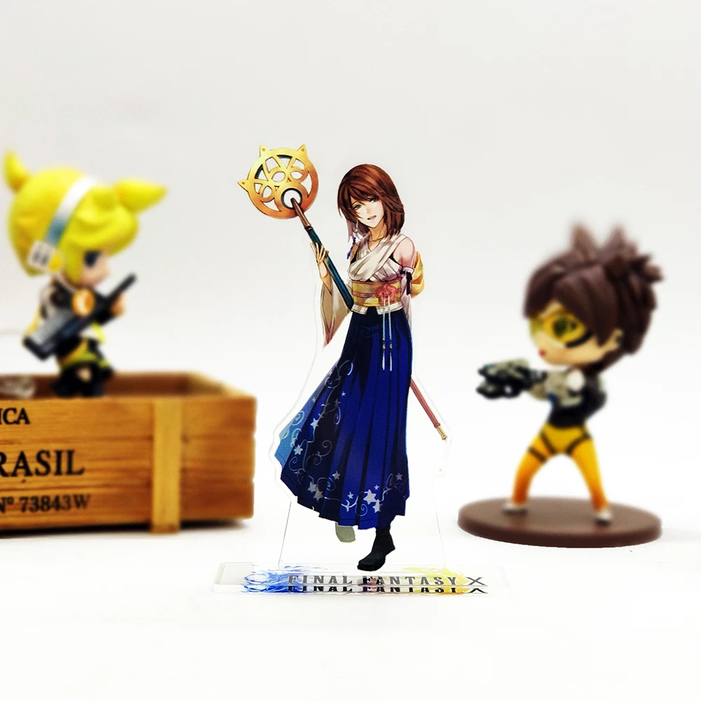 Love Thank you F Fantasy FF X 10 Tidus Yuna акриловая подставка фигурка модель тарелка держатель торт Топпер аниме видео игра крутая - Цвет: Yuna
