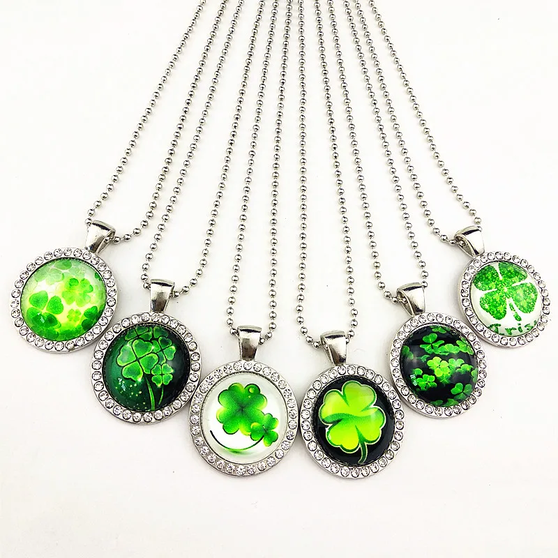 

24pcs new design spring style clover pendant, lucky grass Necklace for women girl best gift