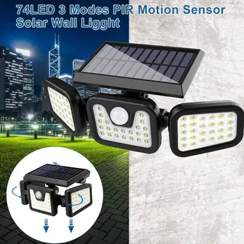 

70LED Solar Power Floodlight Human Body Induction Garden Lighting Spotlight Projector Led Wall Outdoor Waterproof Light Hom V2F0