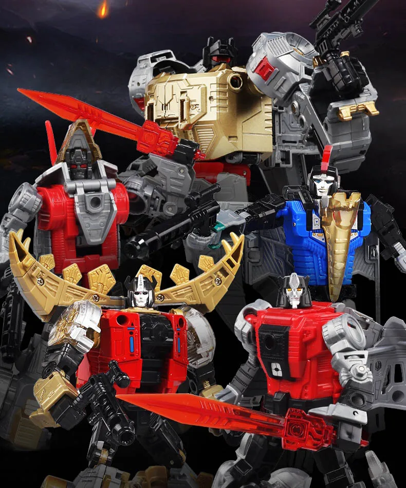 BMB трансформация Dinoking Volcanicus Grimlock Slag Sludge Snarl Swoop slash Dinobots 5в1 сплав фигурка робота игрушки
