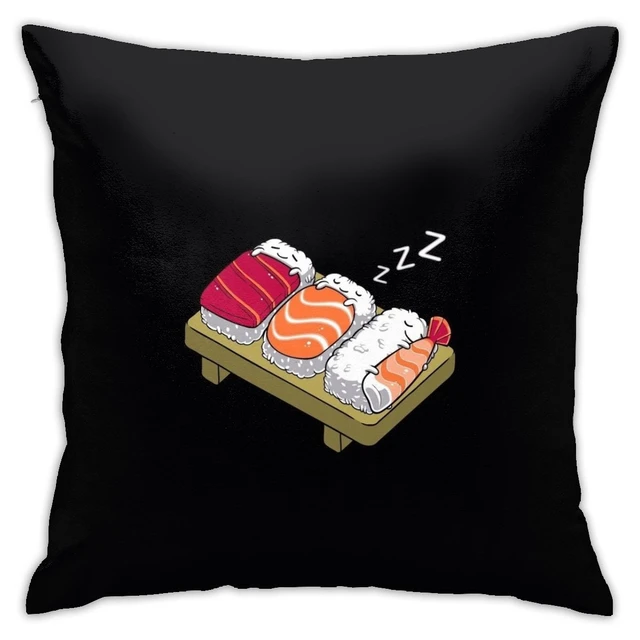 Juste de coussin décorative à motif de sushi japonais 45x45cm