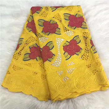 

5 yard Swiss lace fabric with Stones 2020 latest embroidery African cotton fabrics Swiss voile lace popular Dubai style