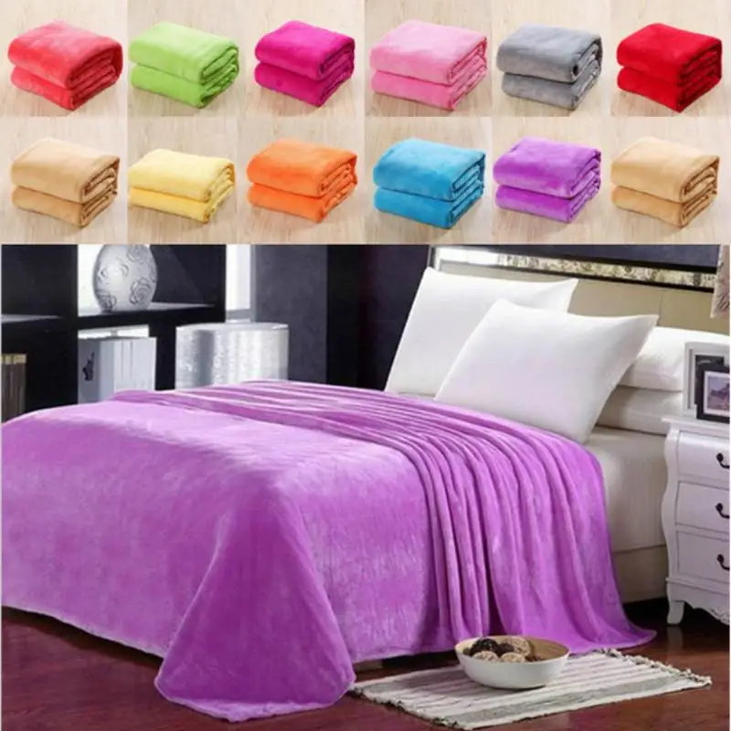 

1 PC Flannel Cover Bed Blanket Wool Bed Blanket Can Machine-washed Solid Textile Flannel Blanket Coral Fleece Special Offer
