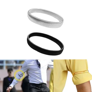 

Men Shirt Sleeve Holder Casual Elastic Armband Antislip Metal Armband Stretch Garter Wedding Elasticate Armband Accessories#2