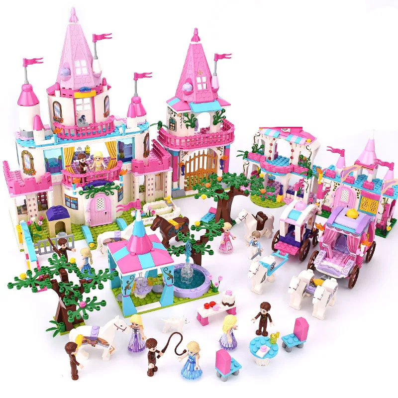 

34 Style Legoings Friends Dream Princess Elsa Ice Castle Princess Anna Set Model Building Blocks Christmas Gifts Toys