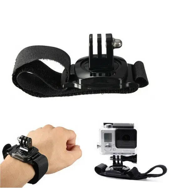 Go Pro 액세서리 블랙 360 도 회전 조절식 미니 손목 스트랩 마운트, Go Pro 액세서리