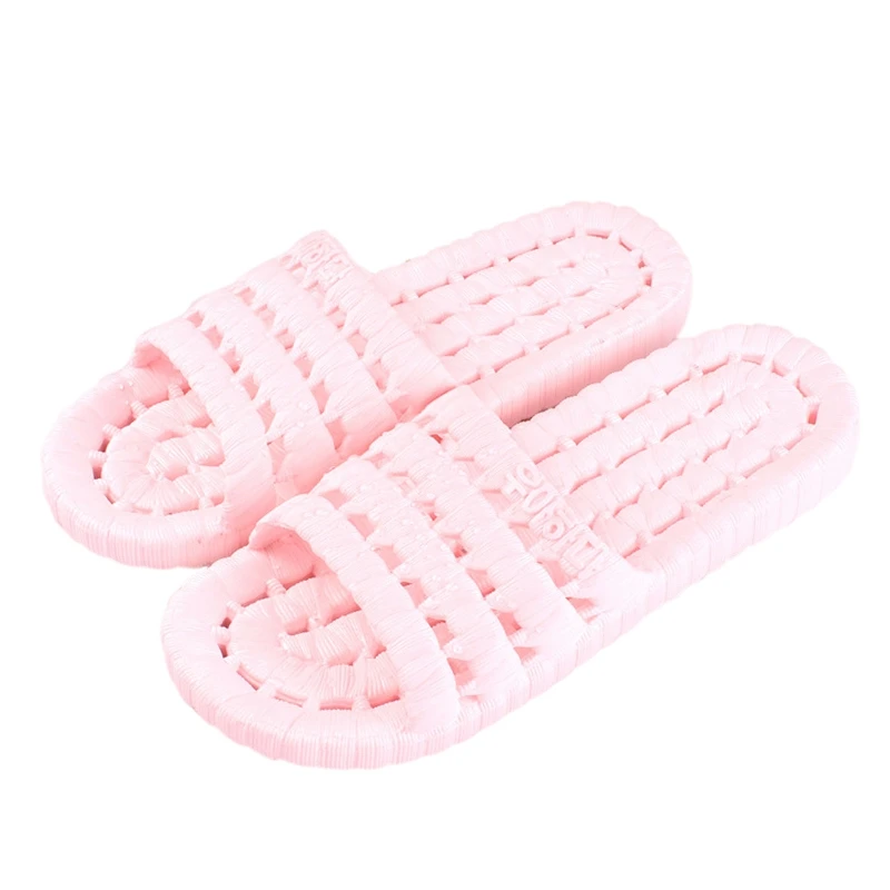 Женские тапочки летние массажные из ПВХ плоские шлепанцы Нескользящие мягкие