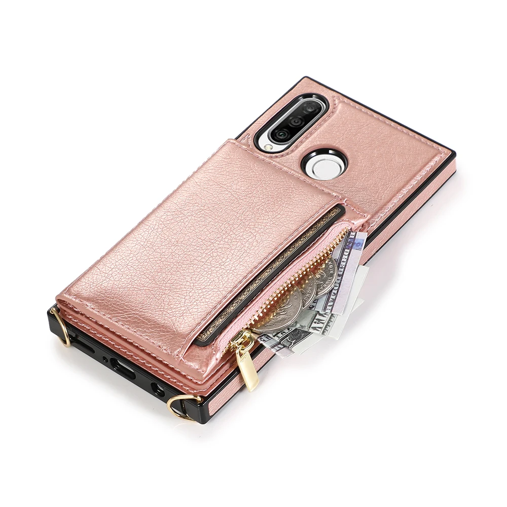 cute phone cases huawei For Huawei P30 Lite P40 Pro Crossbody Strap Mobile Phone Case For Huawei Mate20 Mate30 Lite Pro Wallet Leather Case waterproof case for huawei